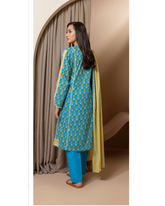 3-PC unstitched Printed Lawn By Zellbury | 0180